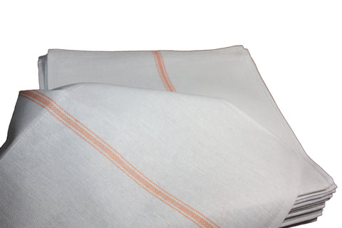 Kitchen Dish Towels - White with YELLOW STRIPE, Low Lint, Prof Grade 24 Oz, 100% Cotton Tea Towel With Herringbone Weave, Exceptional Absorption.  Preferred by Chefs, Eco-Friendly