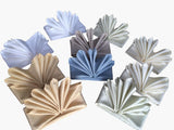 Atlas Kitchen GRAYISH BLUE Dinner Napkins Cloth 18x18 Bulk 100% Natural Pima Cotton Sateen Linens for Events, Weddings and Dinner