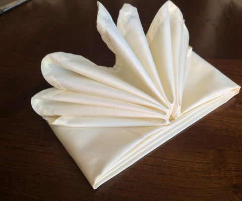Atlas Kitchen IVORY CREAM OFF-WHITE Dinner Napkins Cloth 18x18 Bulk 100% Natural Pima Cotton Sateen Linens for Events, Weddings and Dinner