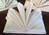 Atlas Kitchen IVORY CREAM OFF-WHITE POLKA DOT Dinner Napkins Cloth 18x18 Bulk 100% Natural Pima Cotton Sateen Linens for Events, Weddings and Dinner