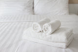 Atlas Premium White Cotton Bath Towels Ring Spun 24x48 inch - 100% Soft Cotton