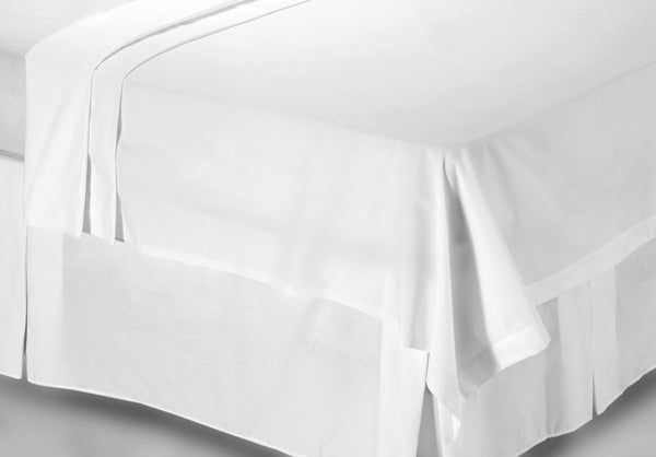 Flat Bed Sheet, Twin 66x104 inch, Percale 180 Thread Count, Solid White, Soft Finish