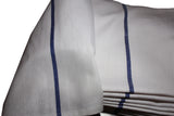 Kitchen Dish Towels - White with BLUE STRIPE, Low Lint, Prof Grade 24 Oz, 100% Cotton Tea Towel With Herringbone Weave, Exceptional Absorption.  Preferred by Chefs, Eco-Friendly