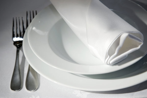 Momie Weave Dinner Napkins - White, 100% Cotton, 21x21 inch -  Eco-Friendly