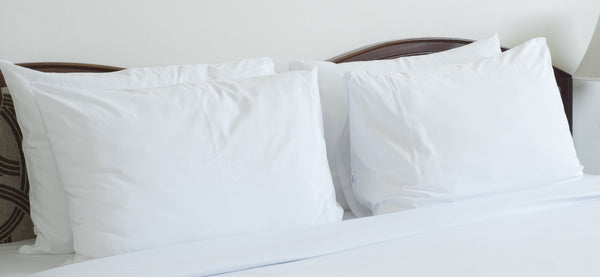 Pillow Case, Standard Size 20X30" White Percale 180 Thread Count, Soft Finish