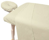 3-Piece Massage & Spa CottonPoly Table Linen Set with Soil Release Finish - JAVA Beige
